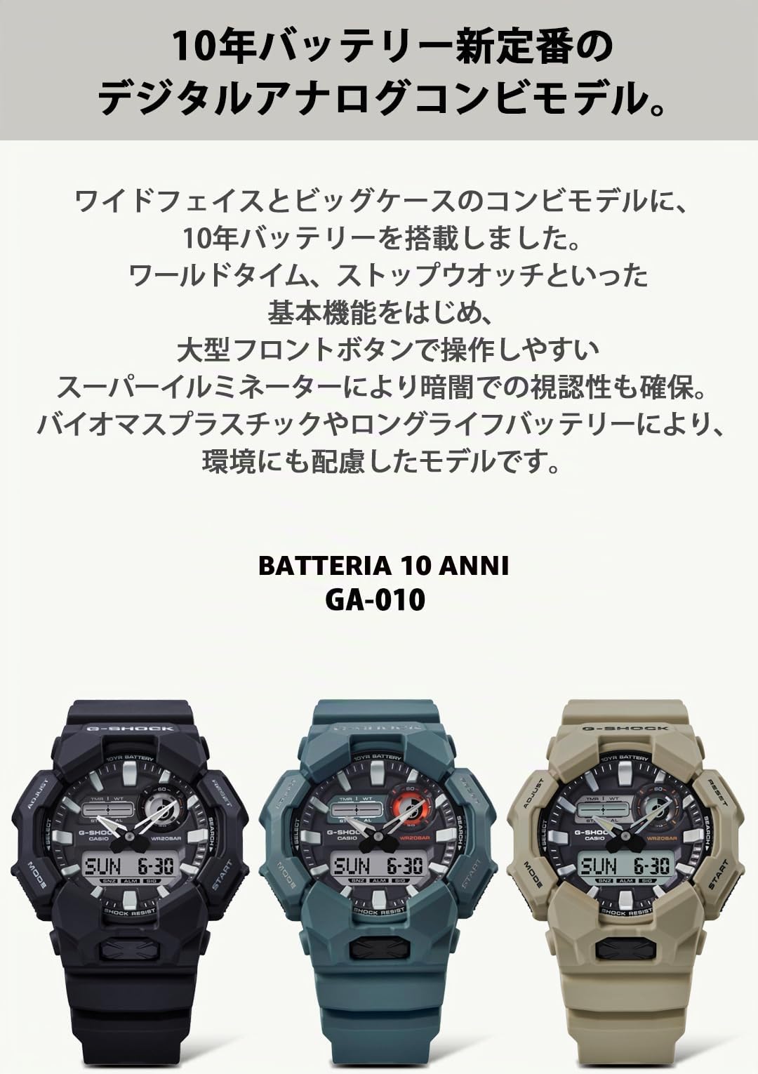 G-Shock Orologio da uomo Casio GA-010-2AER Classic