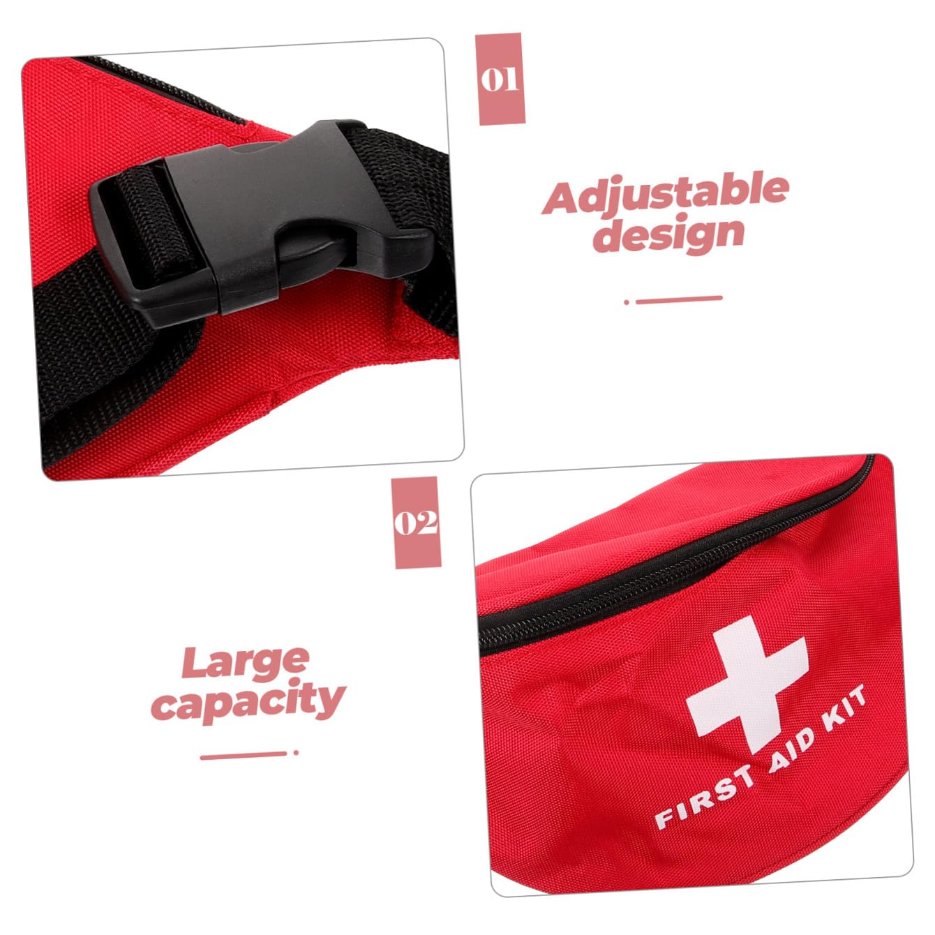 TOYANDONA 4 Set Sacca Di Pronto Soccorso Borsa Per Attrezzature Mediche Borsa Di Emergenza Vuota Borse Per Medicinali Borsa Medica Vuota Tela Di Nylon Rosso 2 Pezzi*4