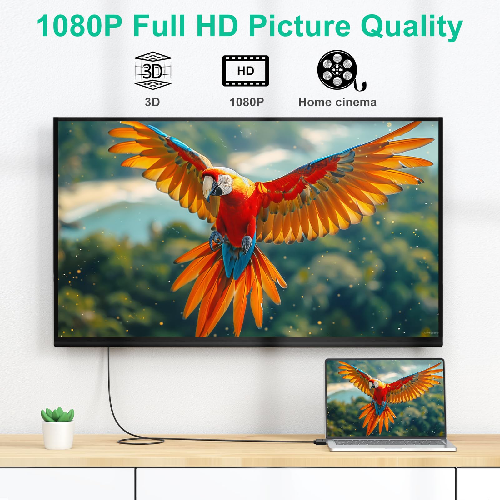 SHULIANCABLE Cavo HDMI a DVI, Bidirezionale DVI-D 24+1 Maschio a HDMI Maschio Ad Alta Velocità 1080P Compatibile con Proiettore, Laptop, TV, PC, Lettore DVD (5M)