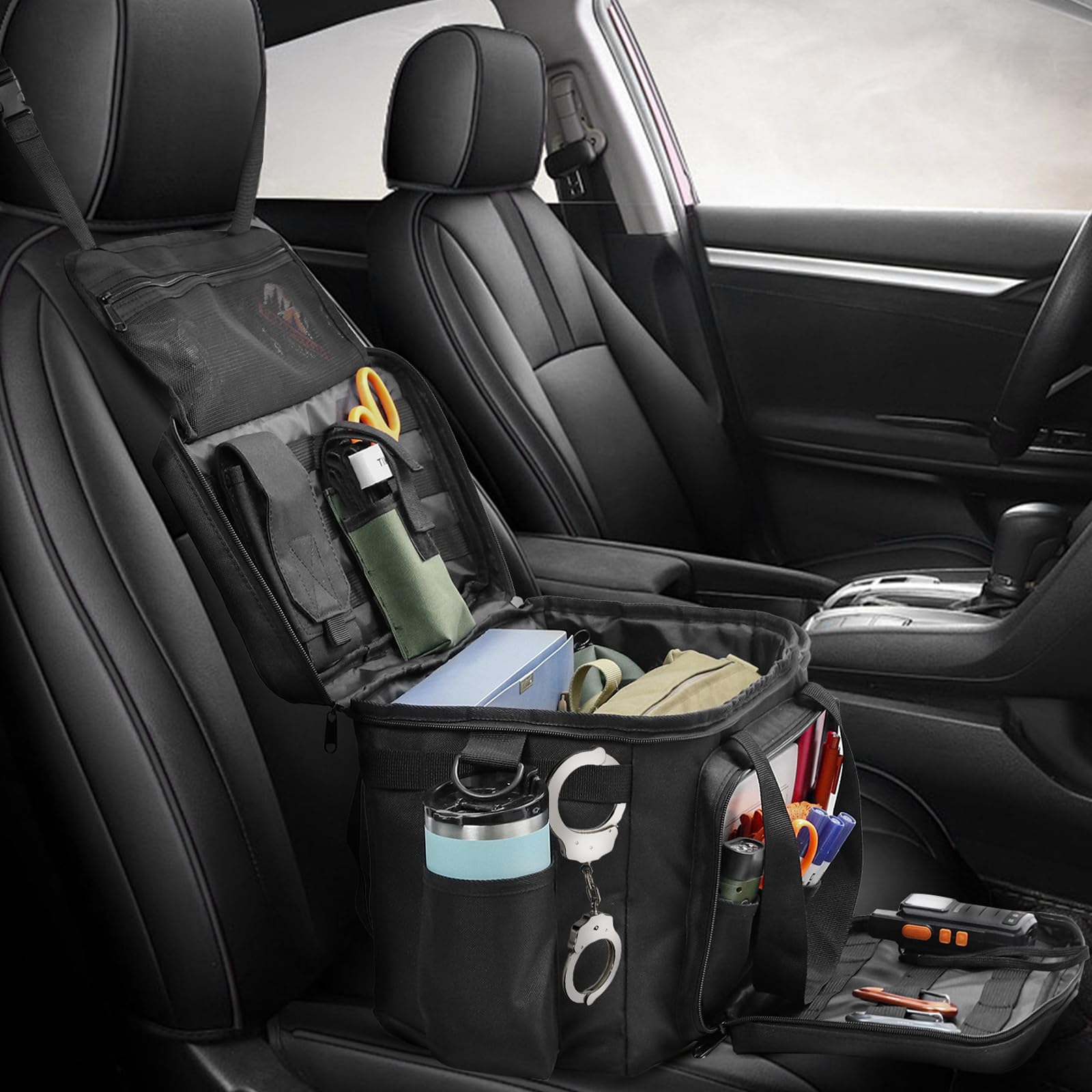 Rebellious Borsa per pattuglia con scomparti multipli auto sedile anteriore impermeabile tattica polizia borsa attrezzature per le forze dell'ordine