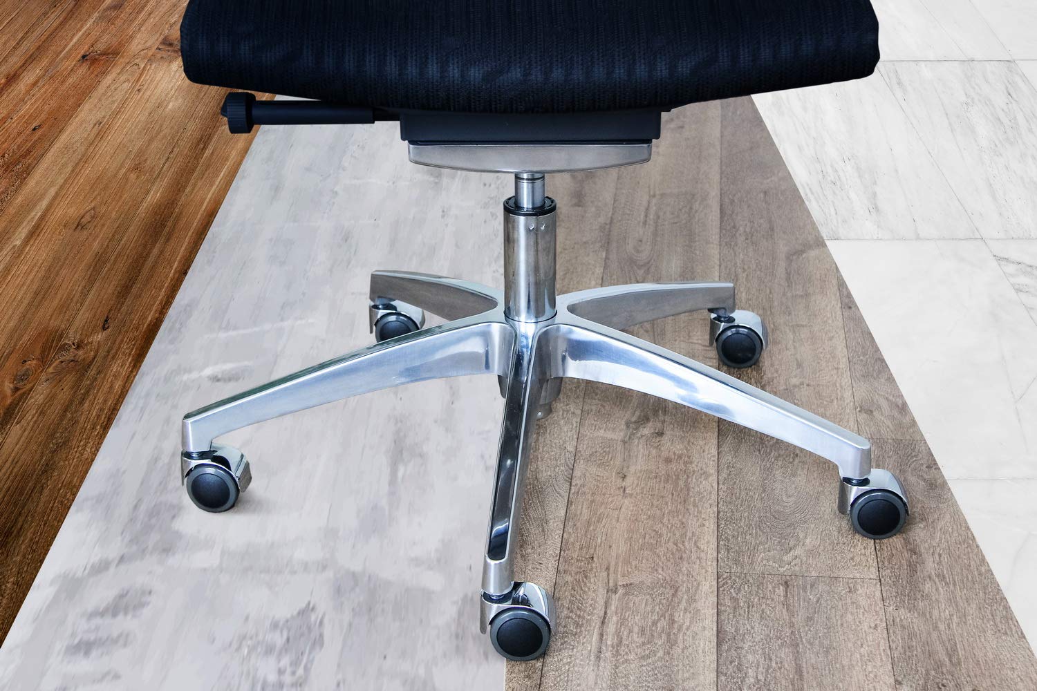 HJH Office 619016 5X Ruote Design ROLO Lux 11 mm / 50 mm Ruote per sedie da Ufficio in Cromo (Confezione da 5) Pavimenti duri, parquet, Laminato, Piastrelle