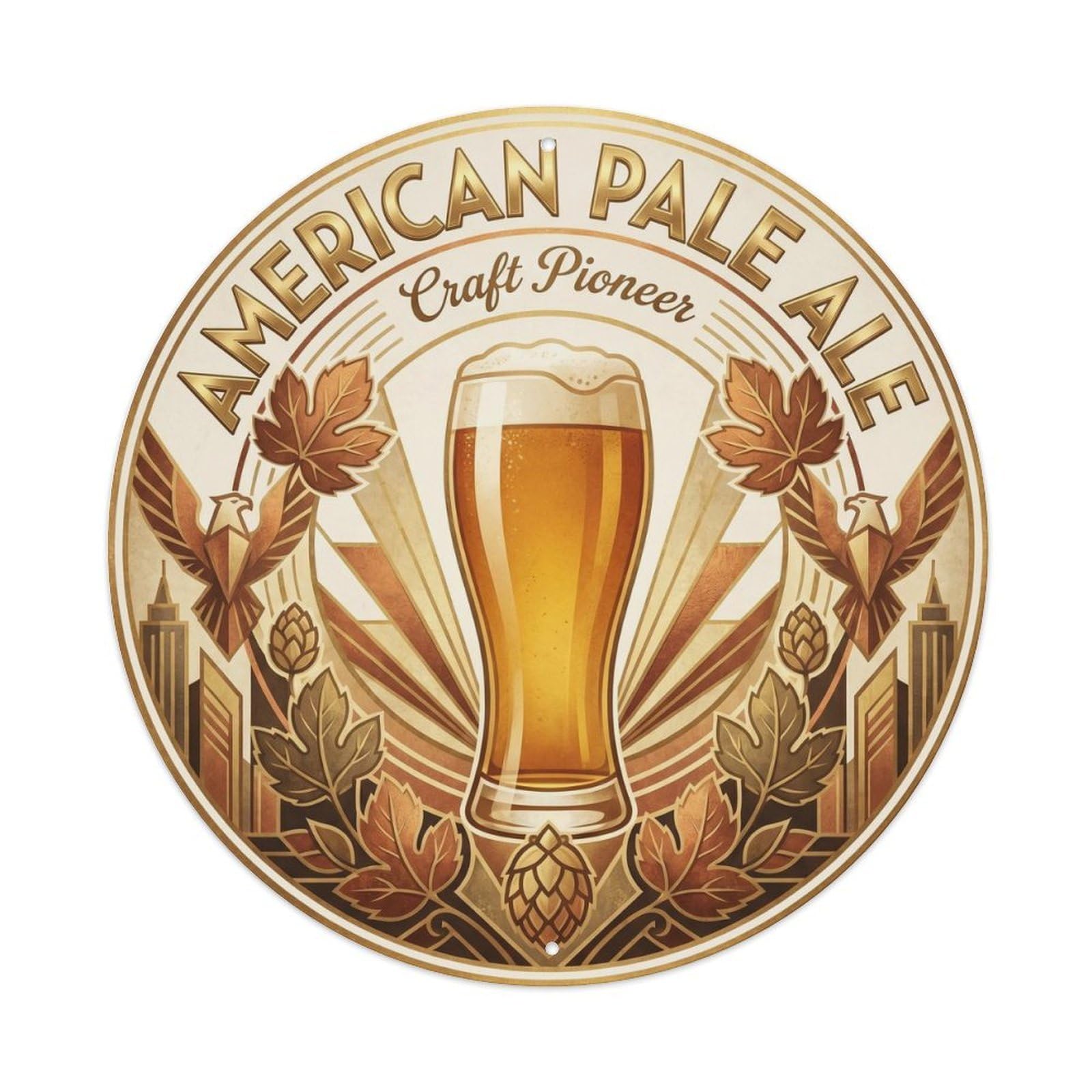 American Pale Ale Brewery Old School Festival Brew Metal Tin Sign