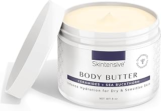 SKINTENSIVE Body Butter with Sea Buckthorn Extract - Organic Coconut Oil Body Butter Ointment for Eczema-Prone Skin, 8 oz