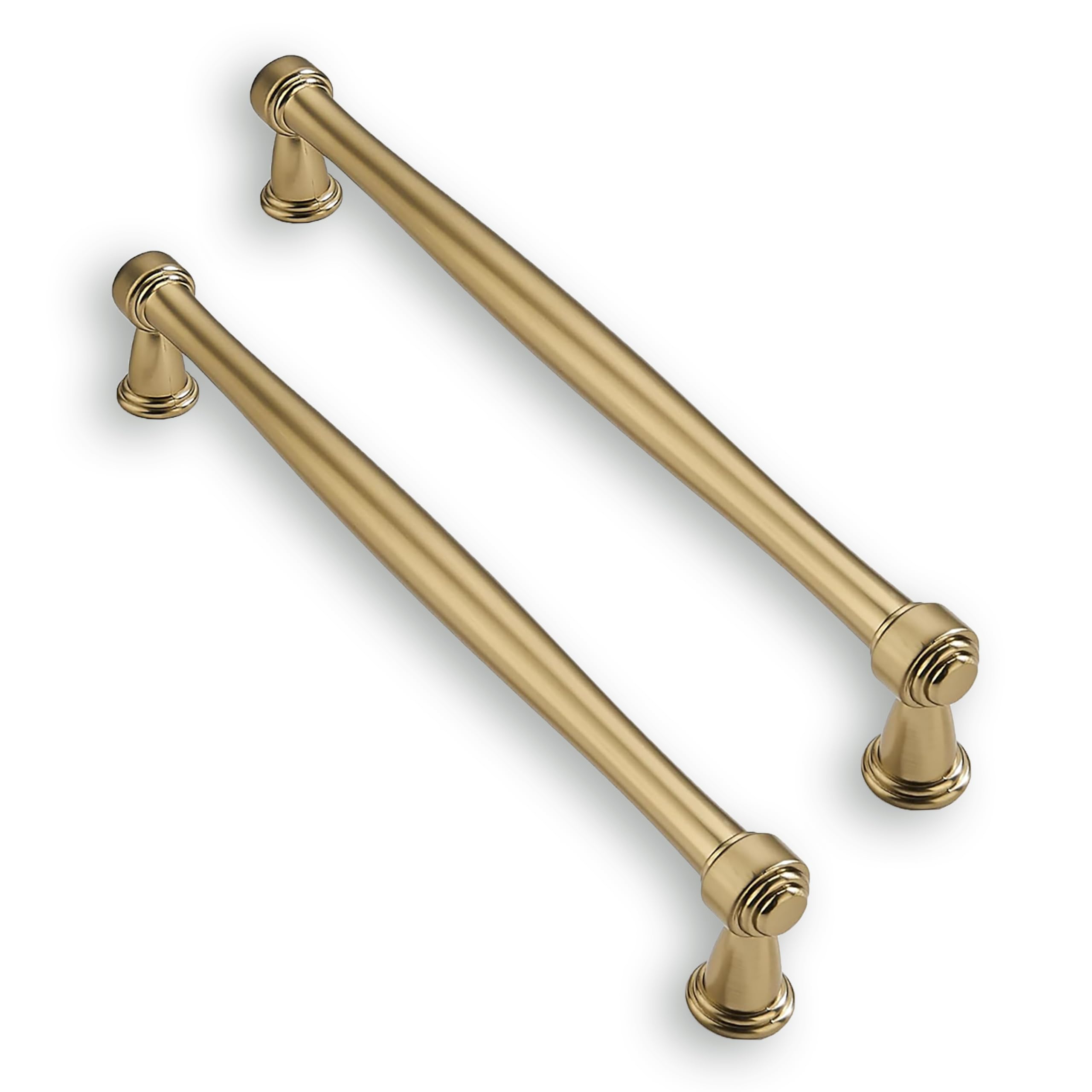 ZAUYX Solid Heavy-Duty 10 Pack 8 Inch Hole Center Champagne Bronze Cabinet pulls Champagne Brass is Suitable for Kitchens cabinets vanities Bathroom