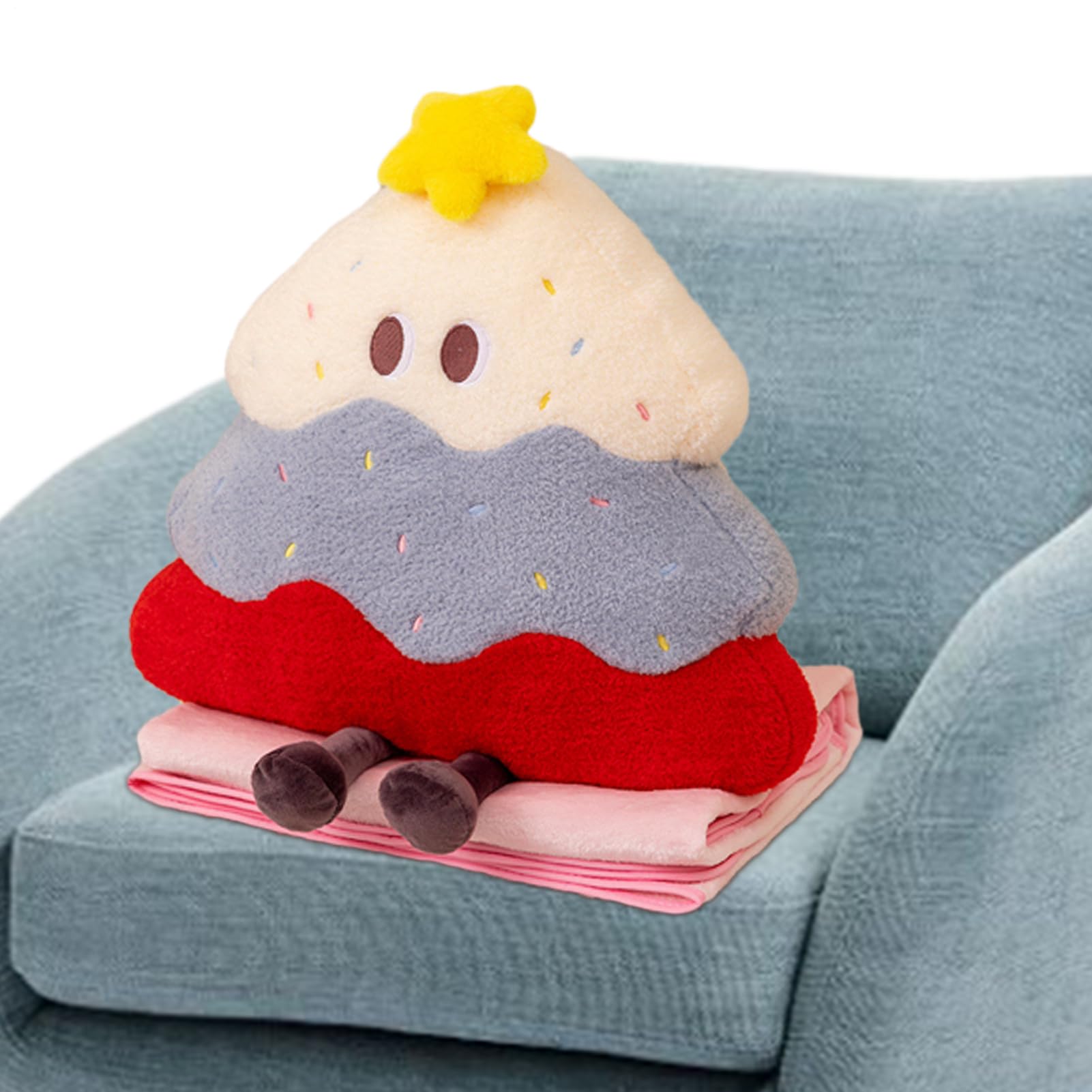 Oreiller en peluche mignon et sa couverture douce, le cadeau créatif pour une chambre