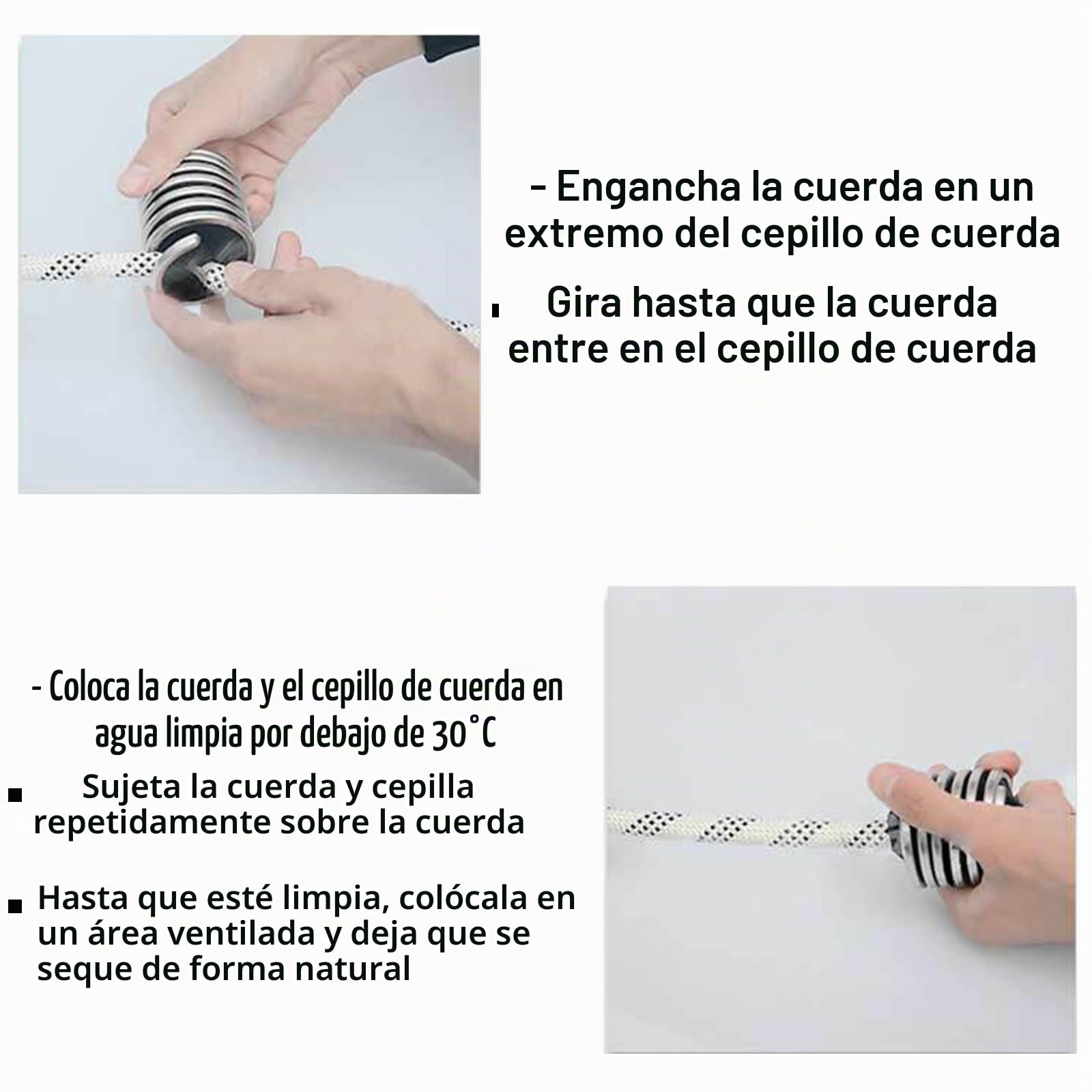 OUKENS Cepillo de Limpieza de Cuerda, Cepillo de Cuerda Cuerda de Escalada Limpiador para Roca Aplicable a 8-13 Mm de DiáMetro Equipo de Limpieza de Cuerda