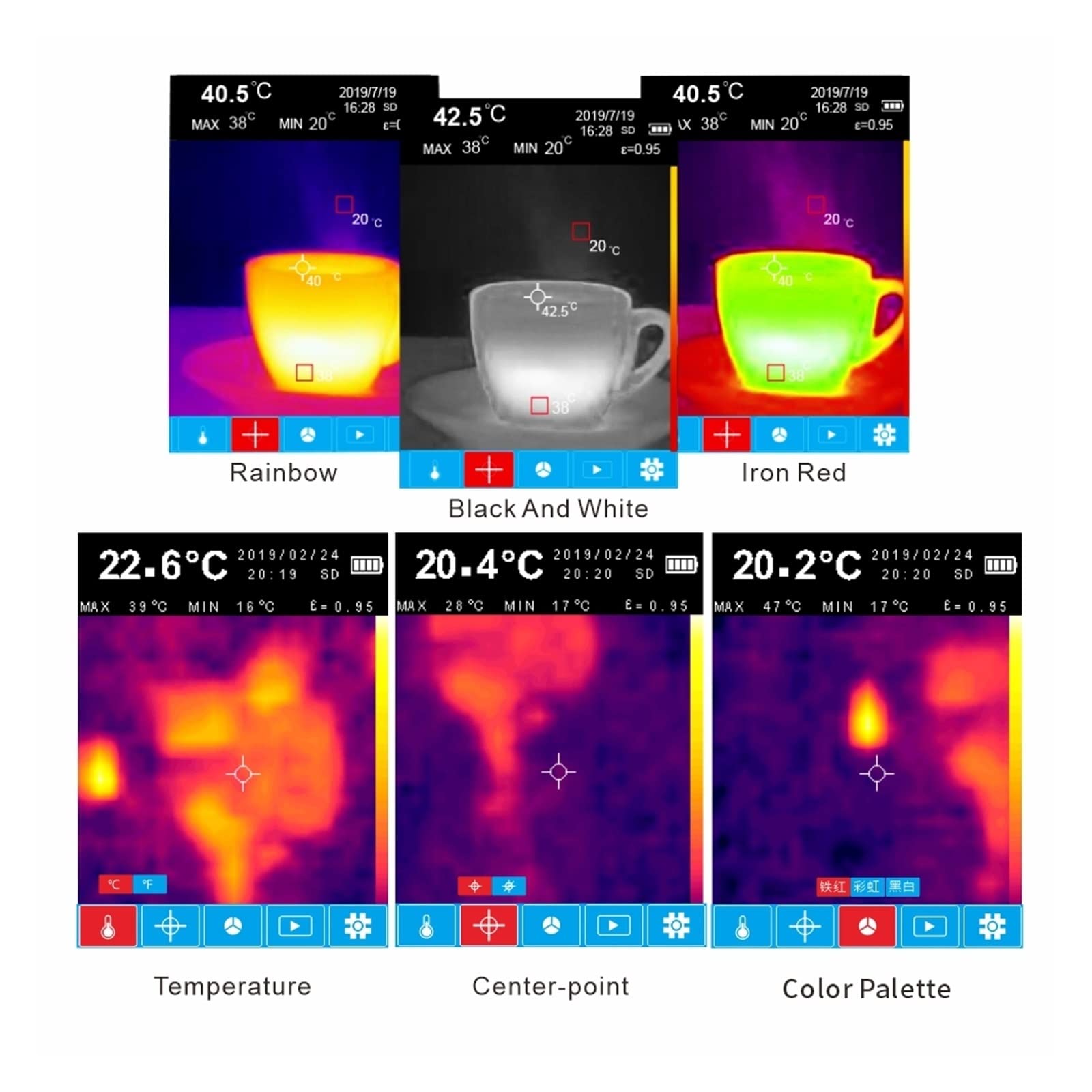 Termocamera a infrarossi Sensore Rilevatore di Riscaldamento a Pavimento Temperatura Modulo Telecamera for Imaging Termico 2000 Pixel