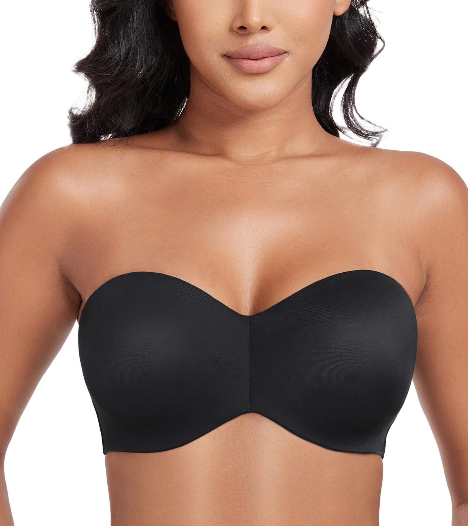 Lemorosy Soutien-gorge minimiseur sans bretelles pour femme - Grand buste - Soutien complet - Antidérapant - Convertible - Soutien-gorge bandeau à armatures