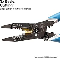 Vista 2 de Klein Tools K12075 Pelacables resistente, diseño forjado delgado, herramienta de pelado de cables de apertura automática, alicates eléctricos
