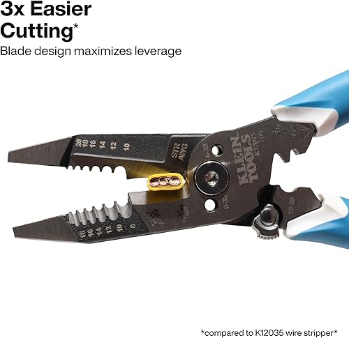 Miniatura 2 de Klein Tools K12075 Pelacables resistente, diseño forjado delgado, herramienta de pelado de cables de apertura automática, alicates eléctricos