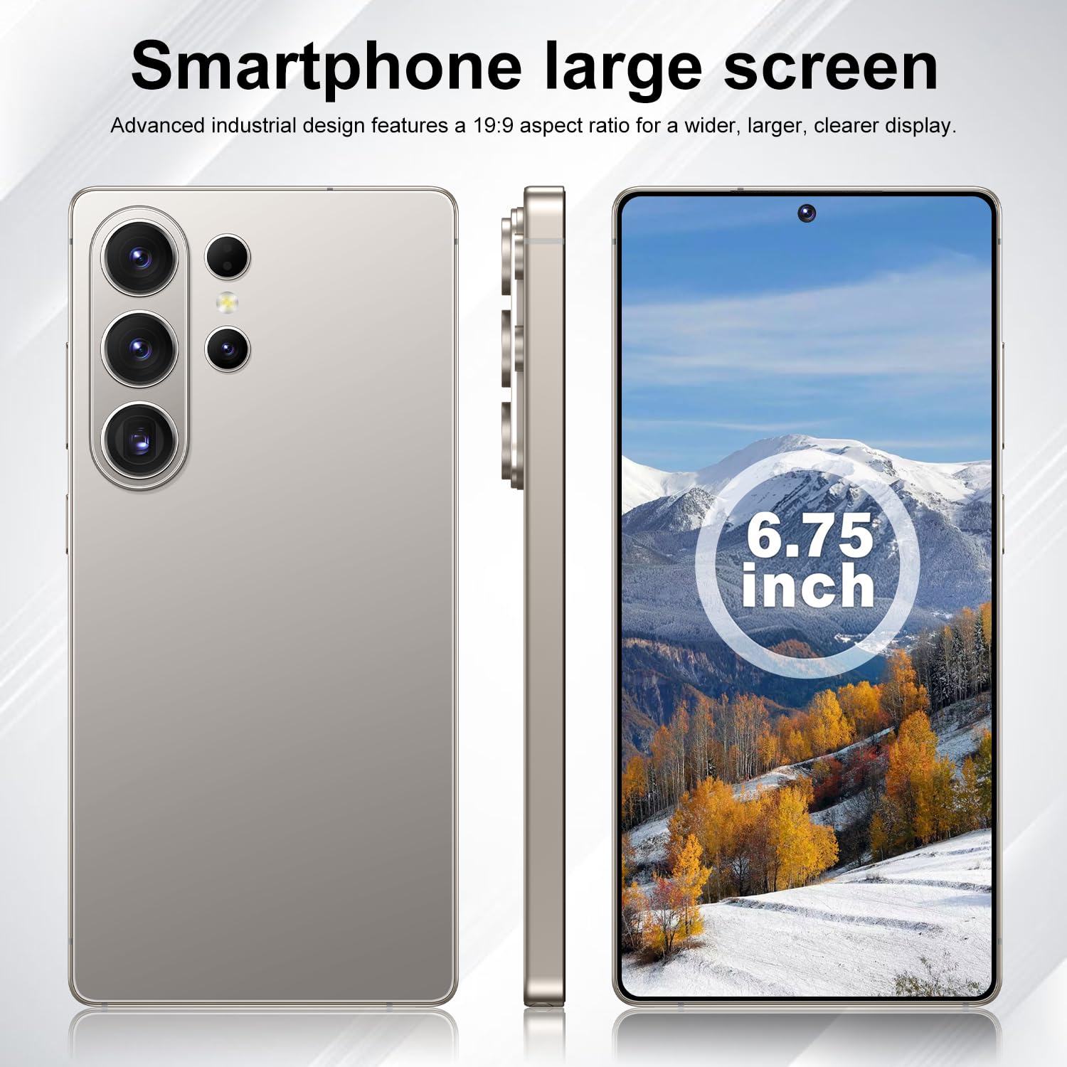 McMgc Smartphone 4G sbloccato, schermo forato Incell da 6,75 pollici, 4GB+32GB espandibile fino a 256GB, processore octa-core MTK6739, Android 12, tripla slot per 2 nano-SIM + scheda TF (Black)