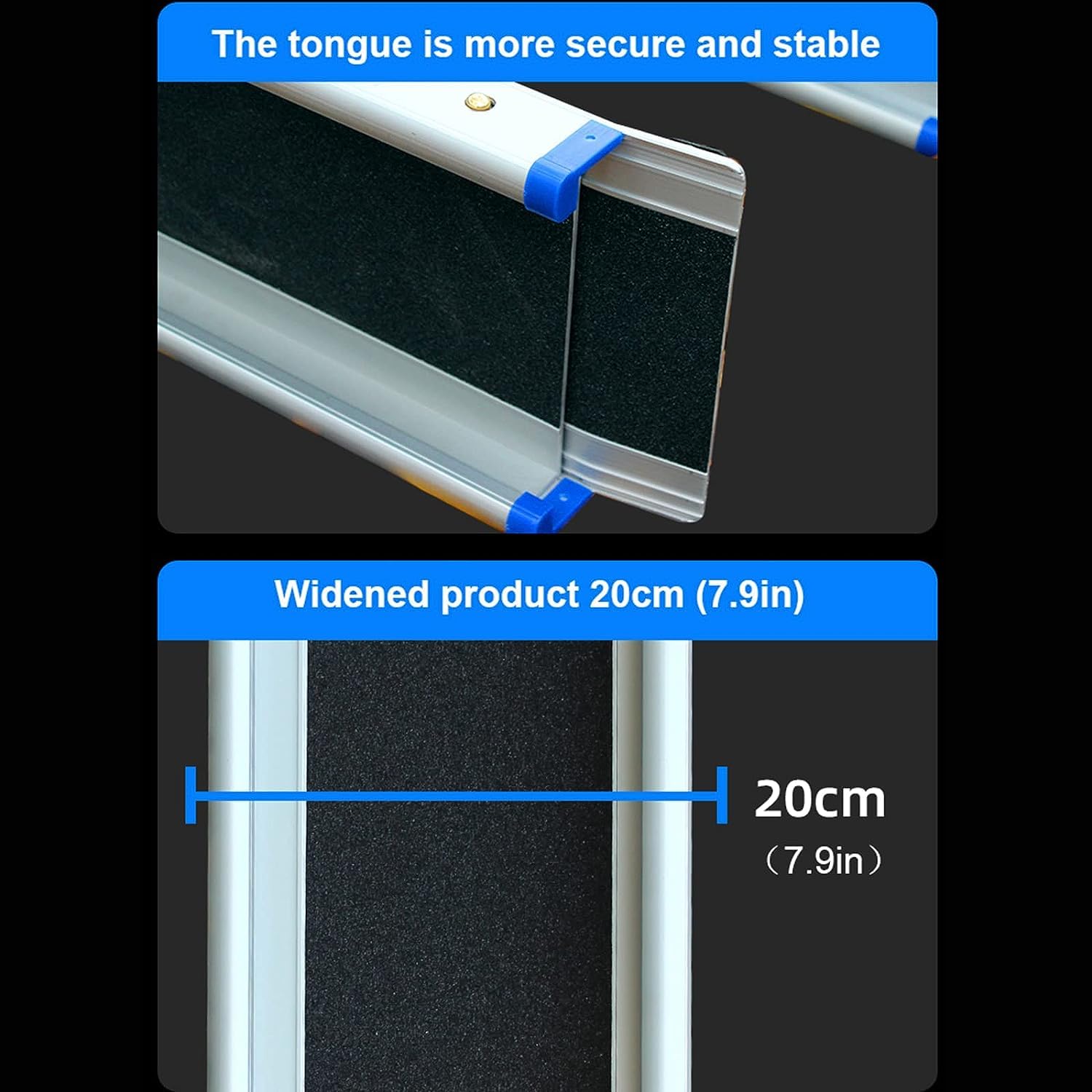 Rampa Telescópica De La Silla De Ruedas, Rampa De Riel De Aluminio Ajustable Con Superficie No Deslizante, Tamaño Compacto, Capacidad De 300 Kg/660 Lbs,183cm