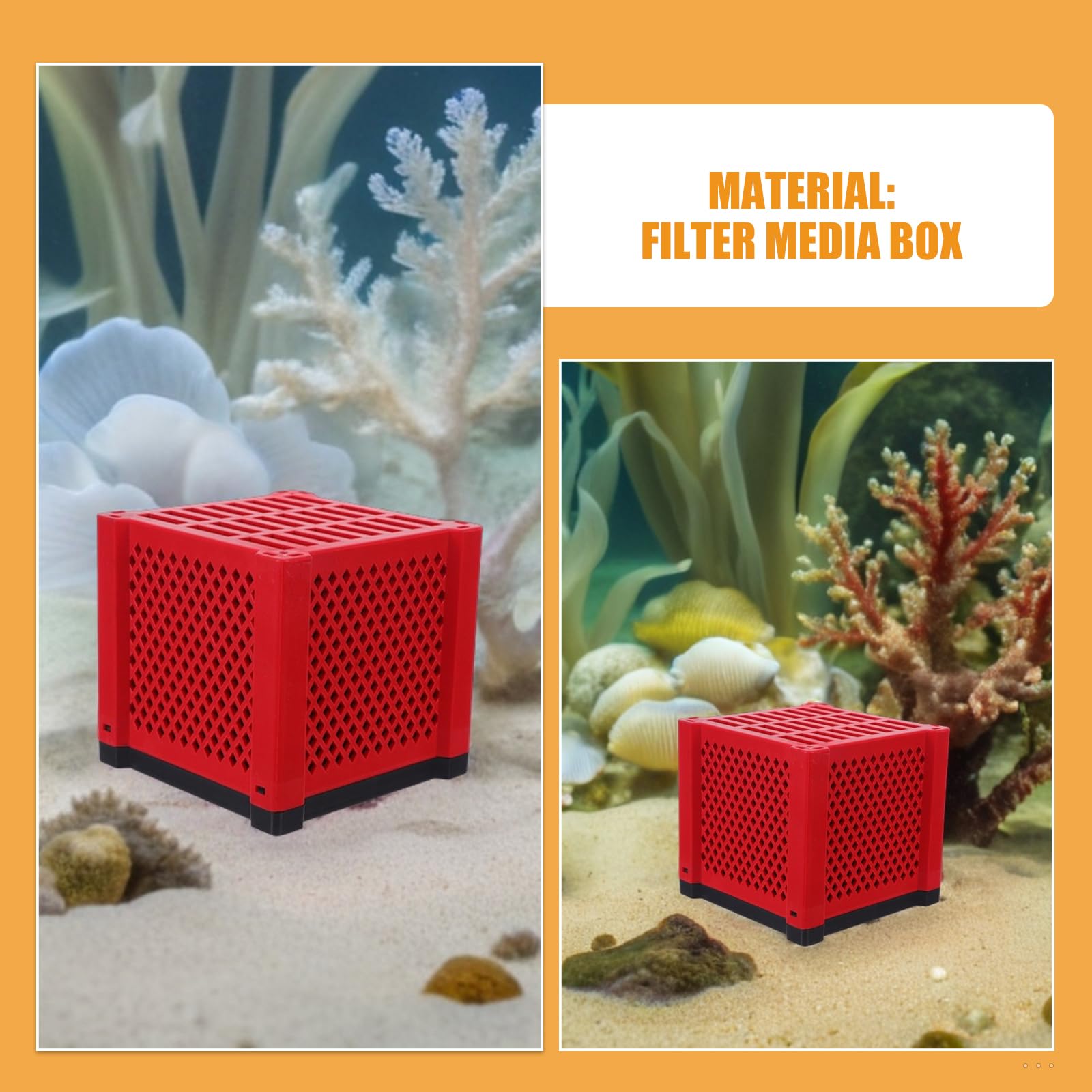 Didiseaon 2 Kits de Filtration pour Aquarium Cubes Purificateurs d'eau Charbon Actif, Boîte de Rangement pour Masses Filtrantes, Média Filtrant Écologique Réutilisable – Système