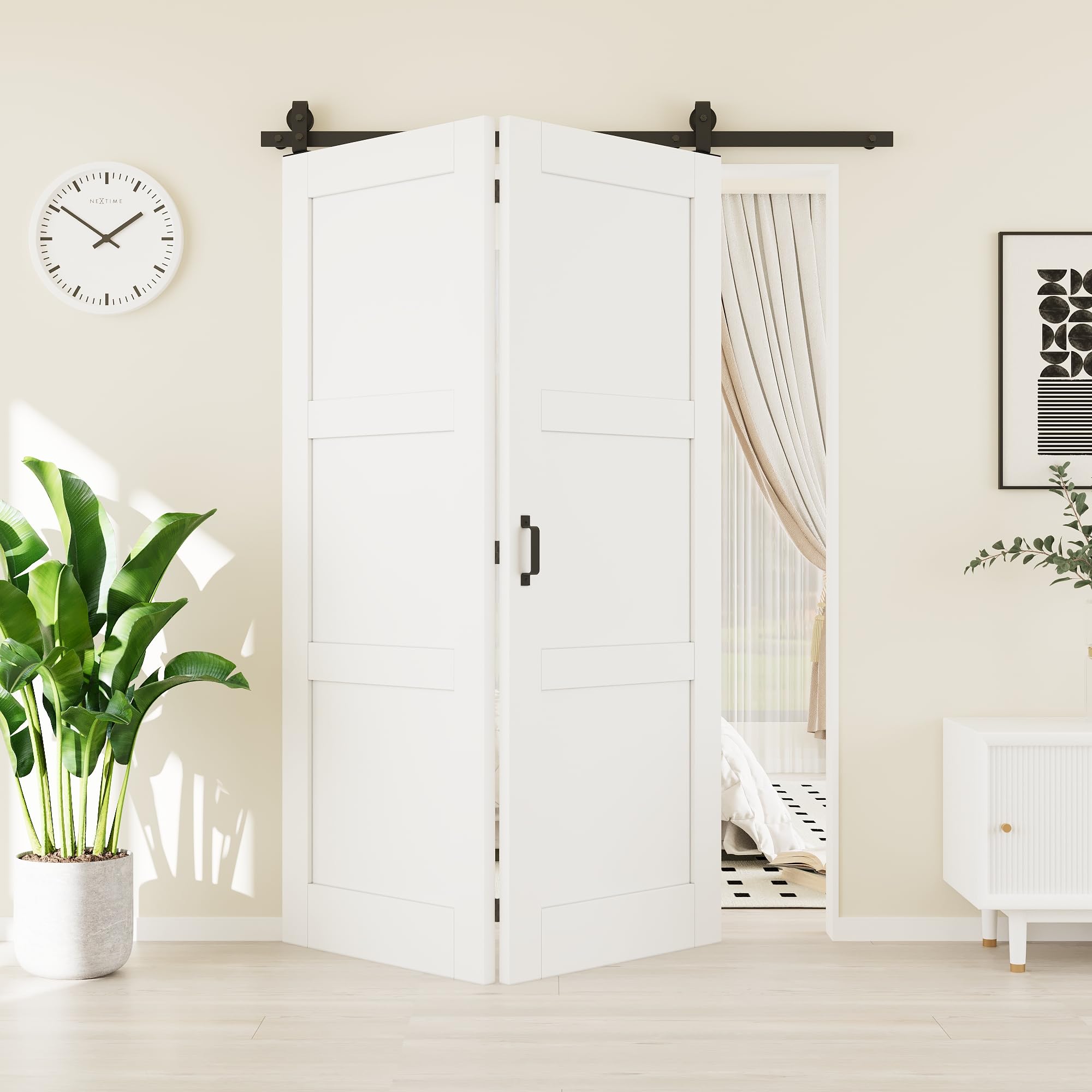 48"(24" x 2) x 80" Pre-Assembled Solid Core Bifold Barn Door