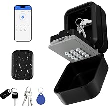 Smart Key Lock Box with Electronic Cord, App Control, PIN Code Access for Home, Garage, Apartment, Weatherproof Safe