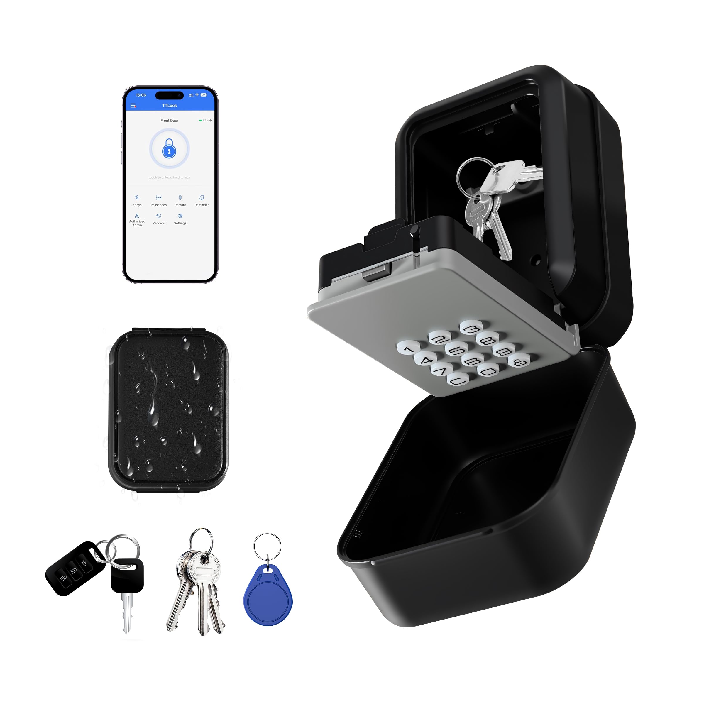 Photo 1 of Smart Key Lock Box with Electronic Code, APP Control, PIN Code Access, Weatherproof Safe for House, Garage, Apartment