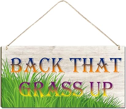 Welcome Sign for Front Door Outside Funny Wooden Door Sign For Front Porch Decor Back That Grass Up House Warming Gift Funny Wreaths Decorations Rustic Farmhouse Wall Pediments Art Decor12 x 6Inch