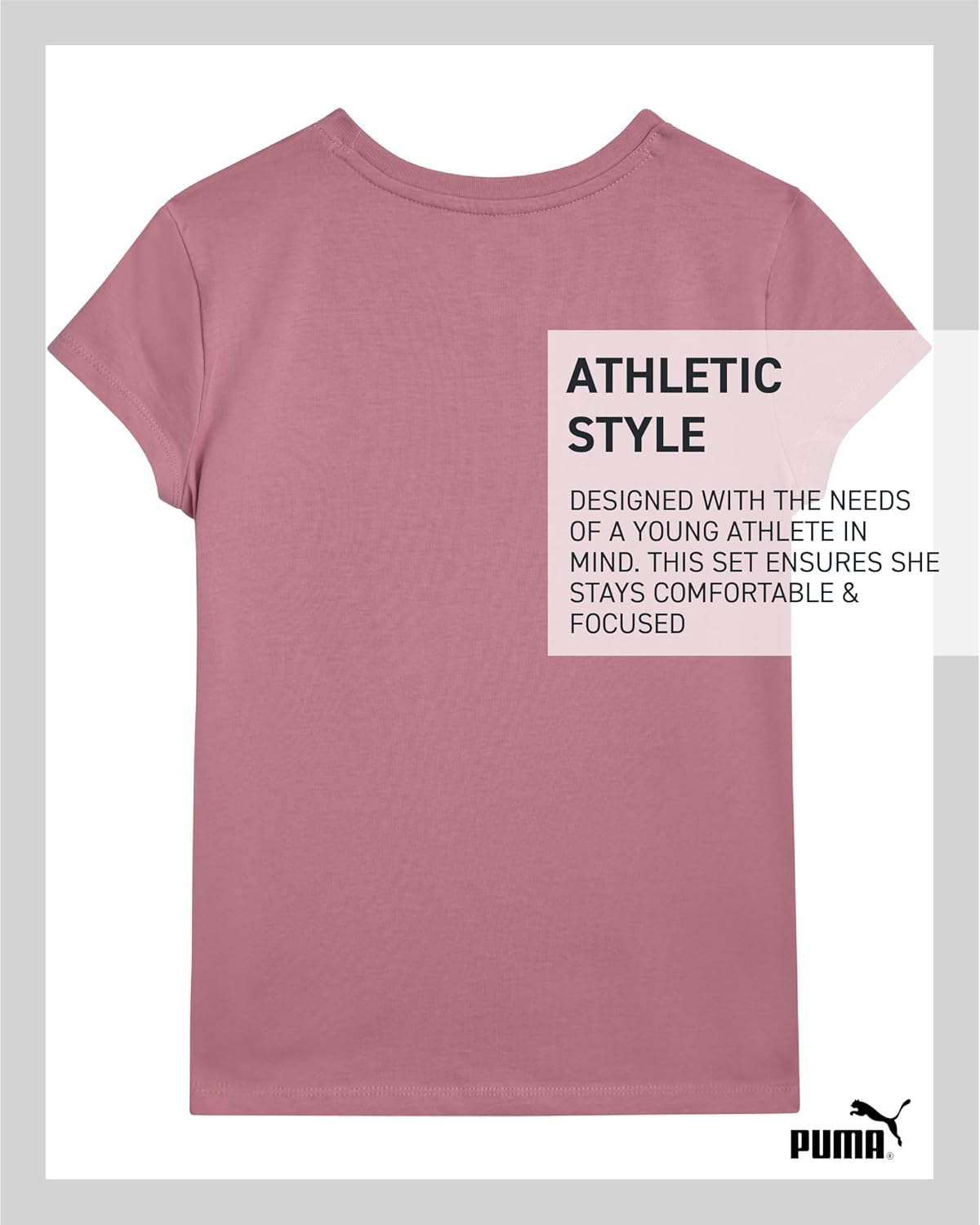 PUMA Girls T-Shirt - Core Logo T-Shirt for Girls - Basic Athletic Crewneck Short Sleeve Tee (7-16) - Image 5