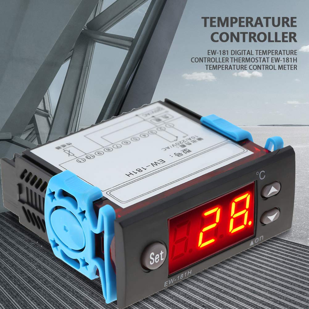EW-181H 220V Regolatore di Temperatura Multifunzione per Termostato Calibrazione Display Centigrado, Regolatore di Temperatura Digitale con Sensore Sonda per Casa