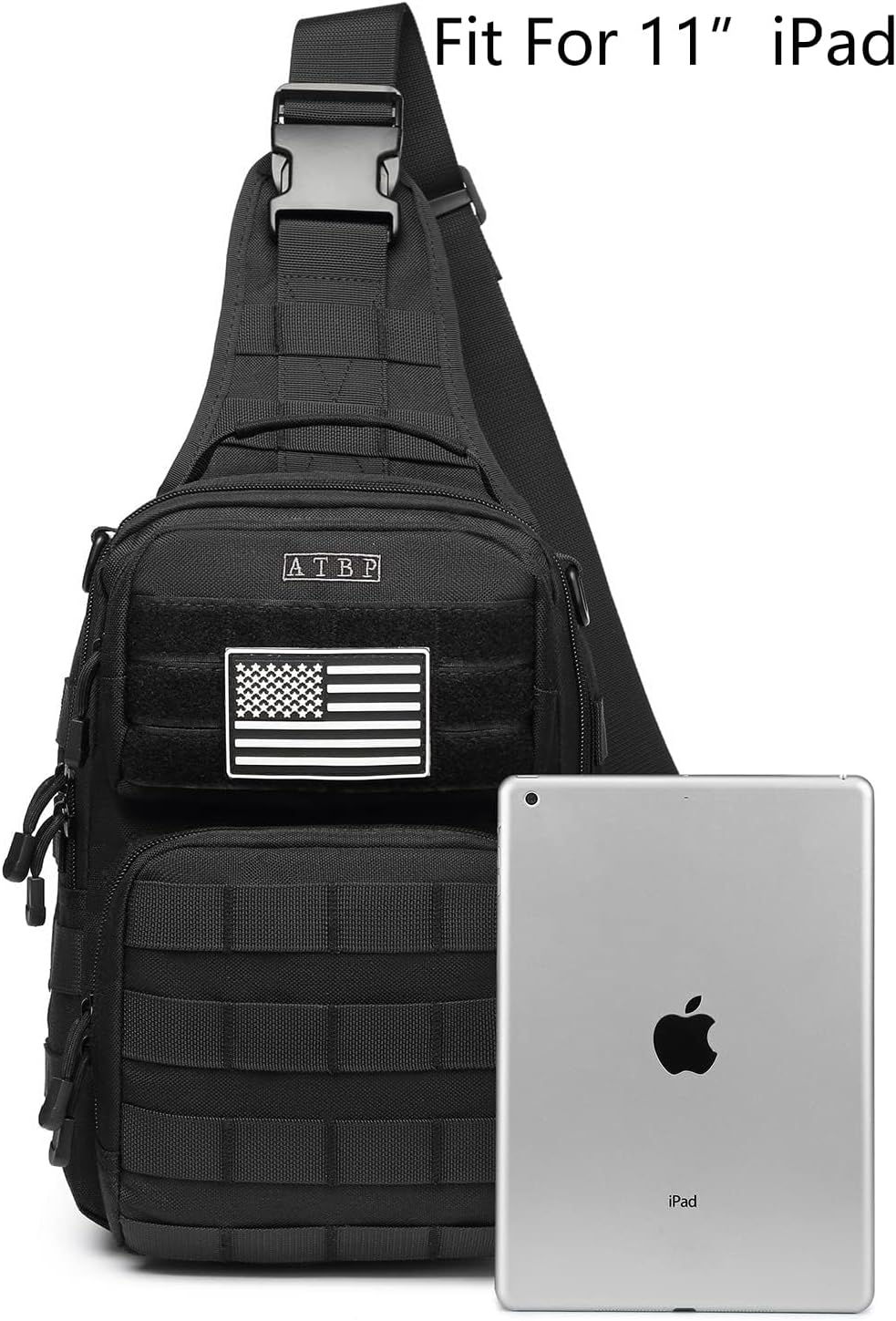 ATBP Tactical Sling Backpack With Holster Military Crossbody Bag for Men Single Shoulder Back Pack 10L - Image 5