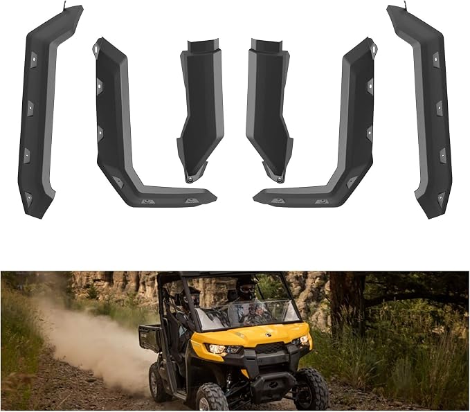 XUTVOTOR Fender Flares Set For Can-Am Defender / Defender MAX (2016-2024) - Front & Rear Extended Mud Guards, HDPE, 4.5" Extension