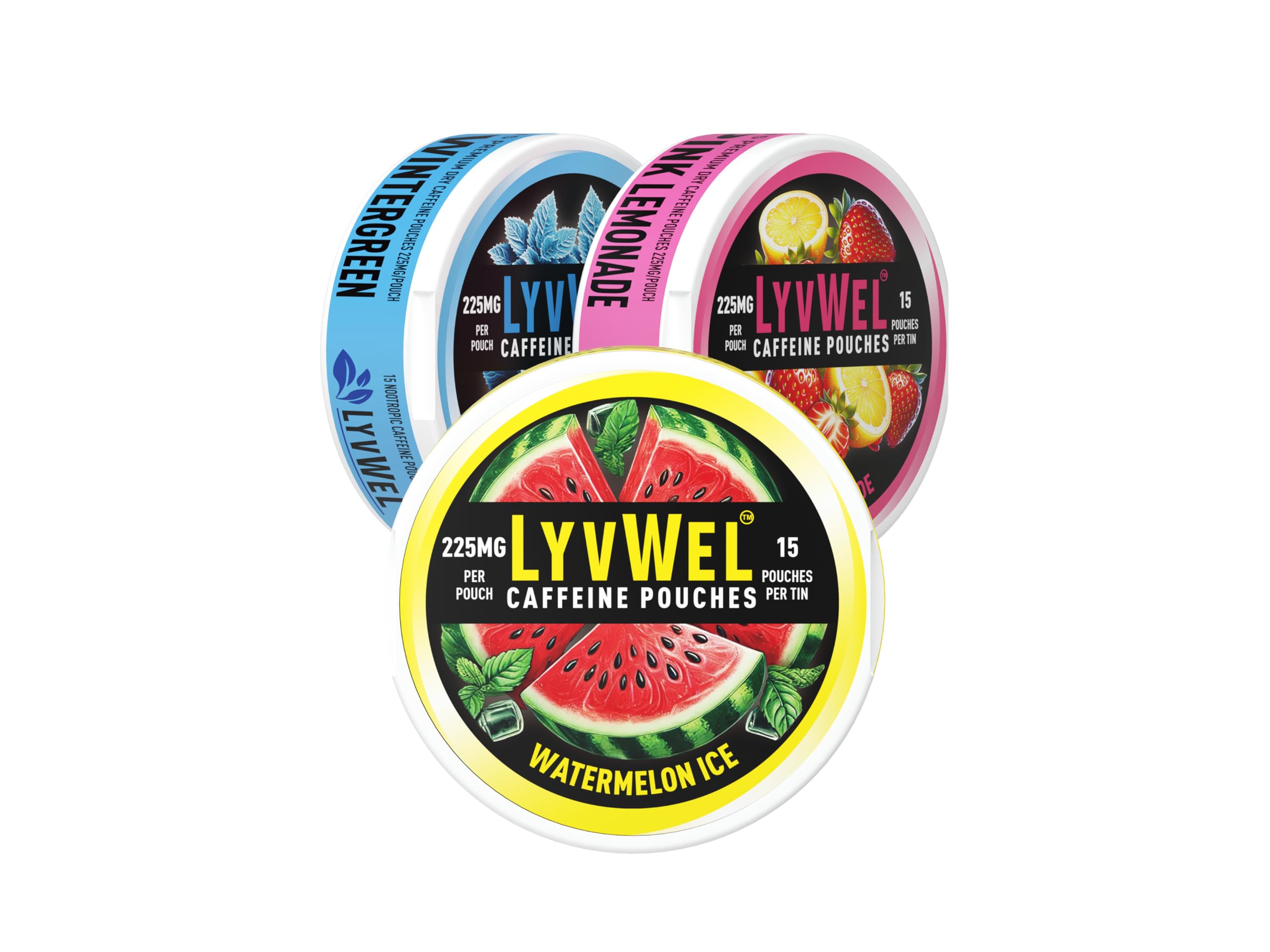 LyvWel 225mg Caffeine Pouches | 3 Pack