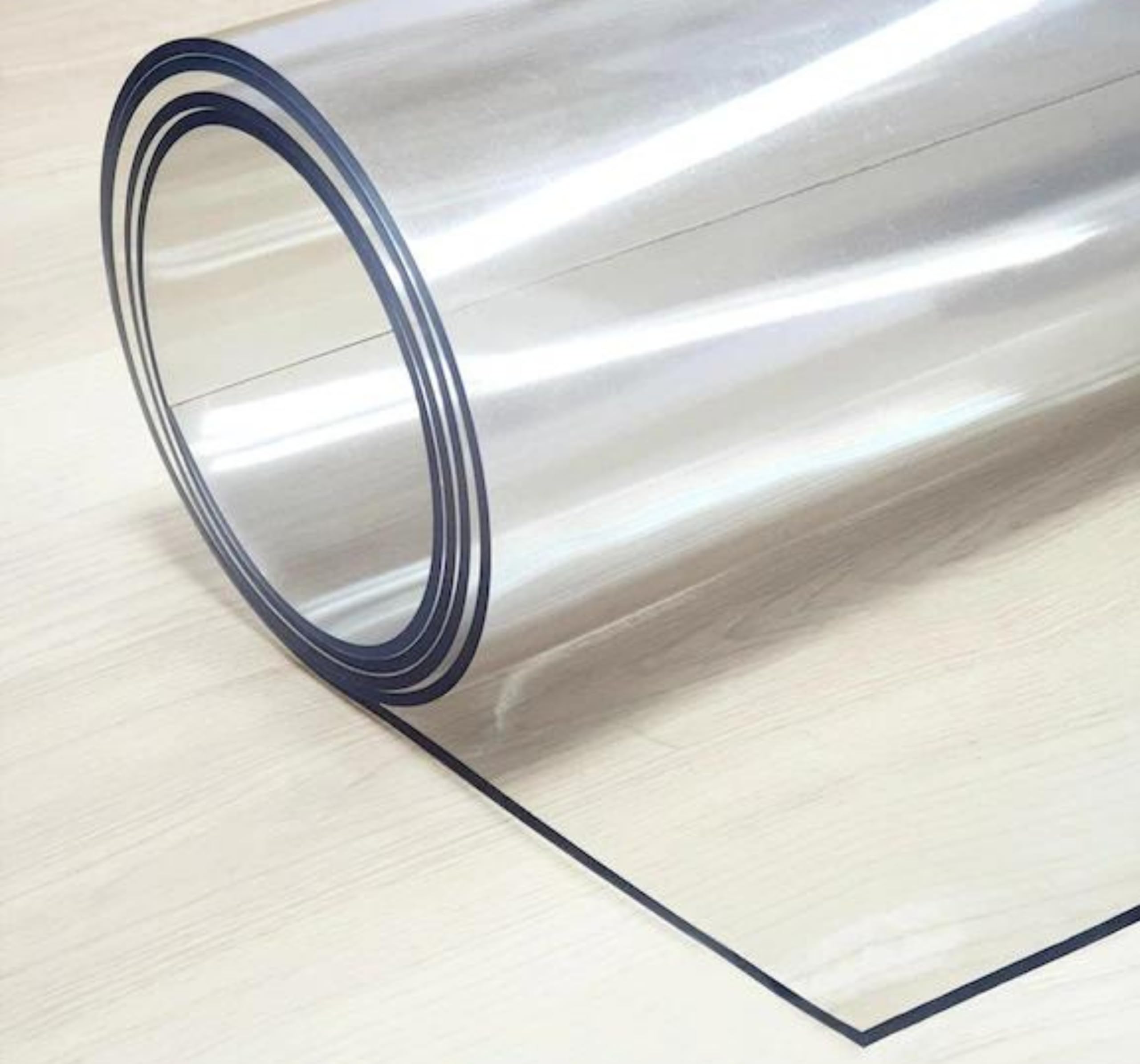 Nappe transparente anti-rayures film protection table 1.5mm aspect verre