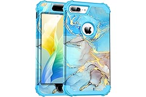 iPhone 8 Plus/7 Plus Case, Three Layer Heavy Duty Shockproof Case with Pop Socket