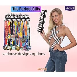 Miayork Runner Medal Hanger Display - She Believed she Could SO SHE DID Sturdy Marathon Medal Display Easy to Install-for Sports Gymnastic,Soccer,Runner,Wrest,Football,Basketball