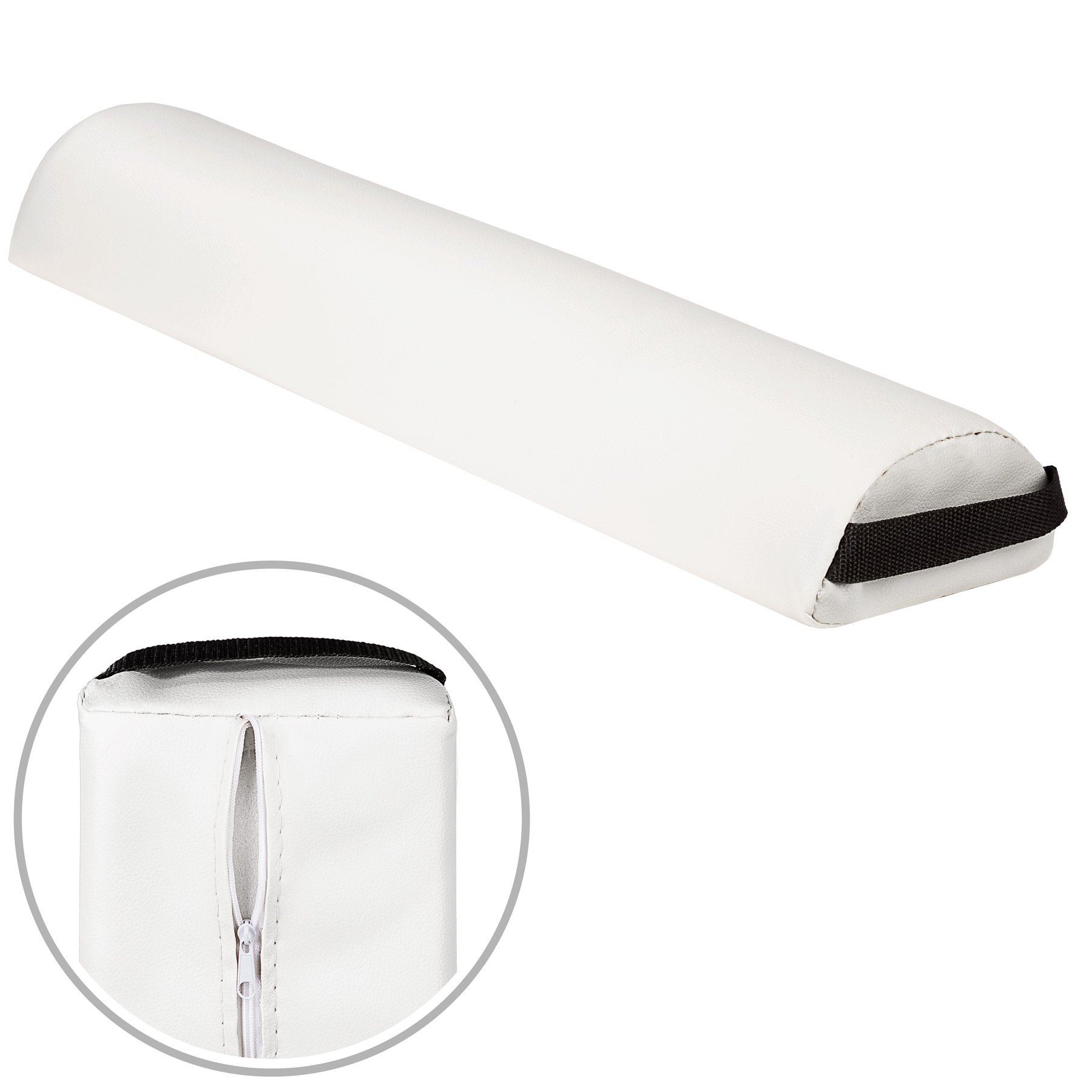 tectake® Conjunto Cojín Cilíndrico Masajes, Almohada Lumbar Ergonómica, Ideal para Fisioterapia, Rodillo Masaje Muscular, Foam Roller, Accesorio de Camilla Masaje, Cojin Masajes - Blanco