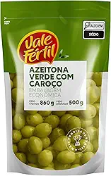 Vale Fértil Azeitona Verde Em Conserva Com Caroço Sachê 500G