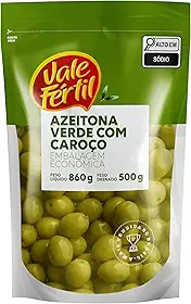 Vale Fértil Azeitona Verde Em Conserva Com Caroço Sachê 500G
