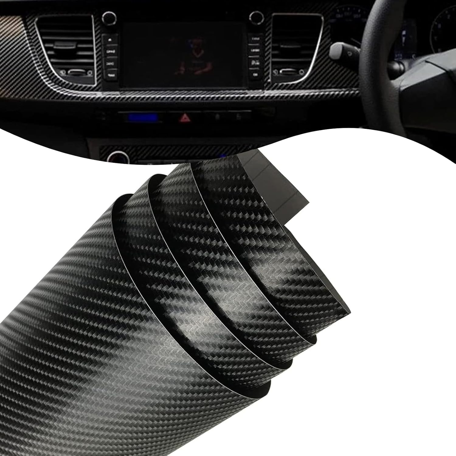 Tesnaao 1 PC Car 4D Carbon Fiber Film, 15.7" x 59" PVC Sun