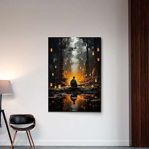 Vista 5 de Yoga Wall Decor, Yoga Wall Art, Buda Canvas Art, Buda Decor, Buda Canvas Print, Luxury Framed Wall Decor, Decor Canvas, Wall Decor