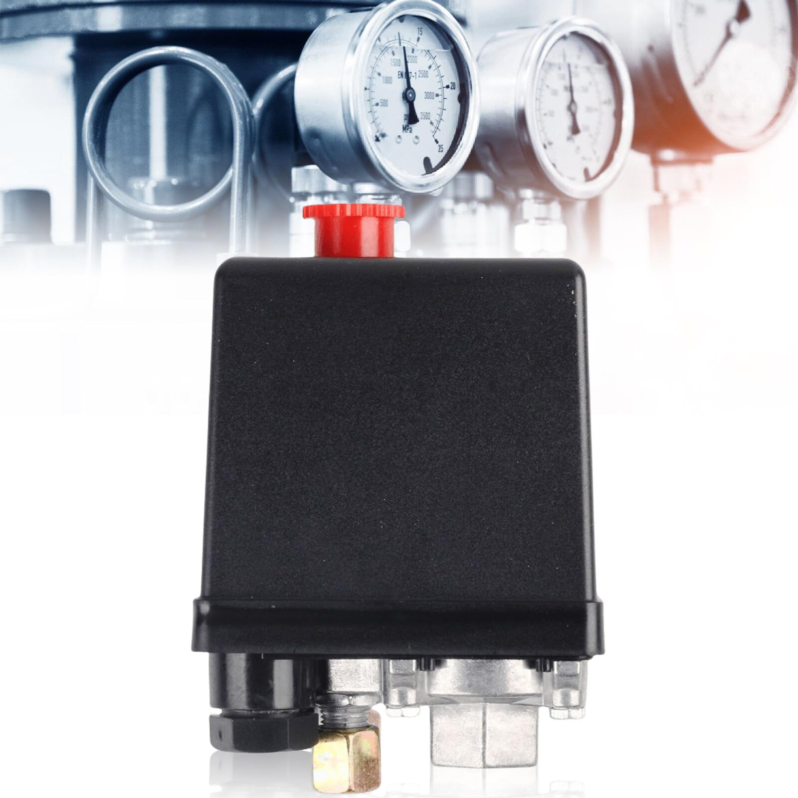 Pressostat compresseur, AC 220 V 20 A, montage monotrou, vanne de commande à un trou, pour compresseur d'air, valve de commande, réduction rapide de pression, max. 175 psi
