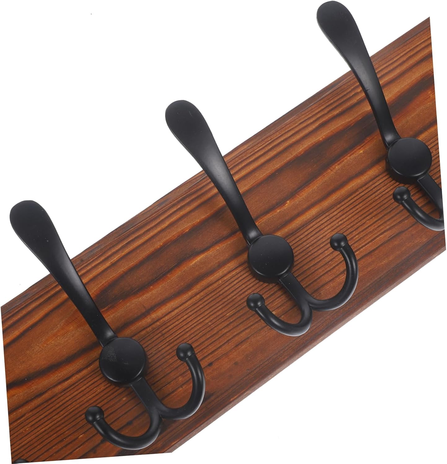 TIDTALEO 1pc Wall Mounted Wooden Hanger Multiple Hooks for Keys Coats Hats and Towels Heavy Duty Vintage Coat Rack for Hallway and Bathroom Storage