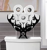 Vista 1 de Black Antler - Soporte de papel higiénico de metal, organizador de papel higiénico decorativo de metal para baños, capacidad para 8 rollos