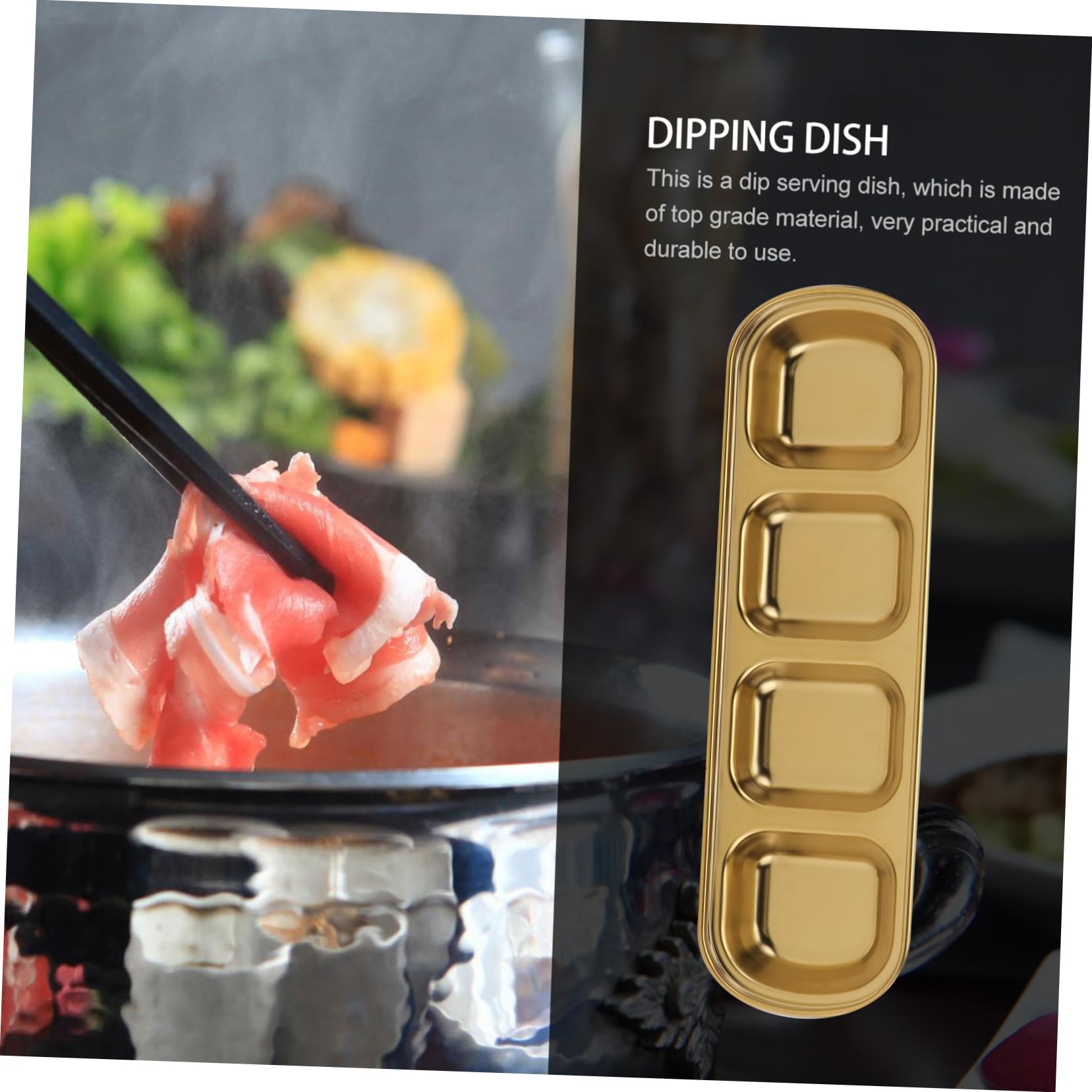 SOLUSTRE 1Pc Stainless Steel Condiment Dish Dipping Sauce Dish Kitchen Gadget for Oil Sugar Vinegar Multi Functional Seasoning Saucer