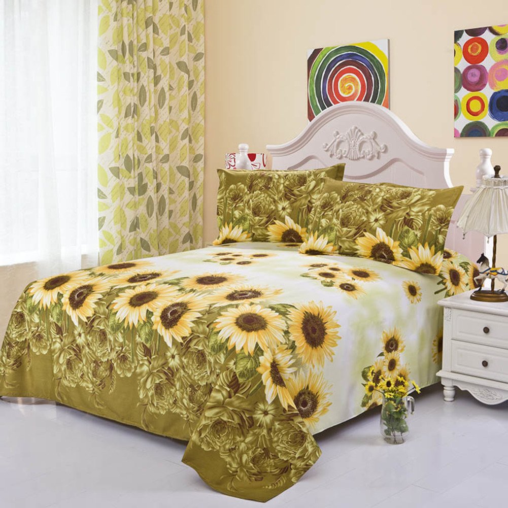 Drap plat rayé imprimé haut de gamme 160x230cm finitions soignées pour lit