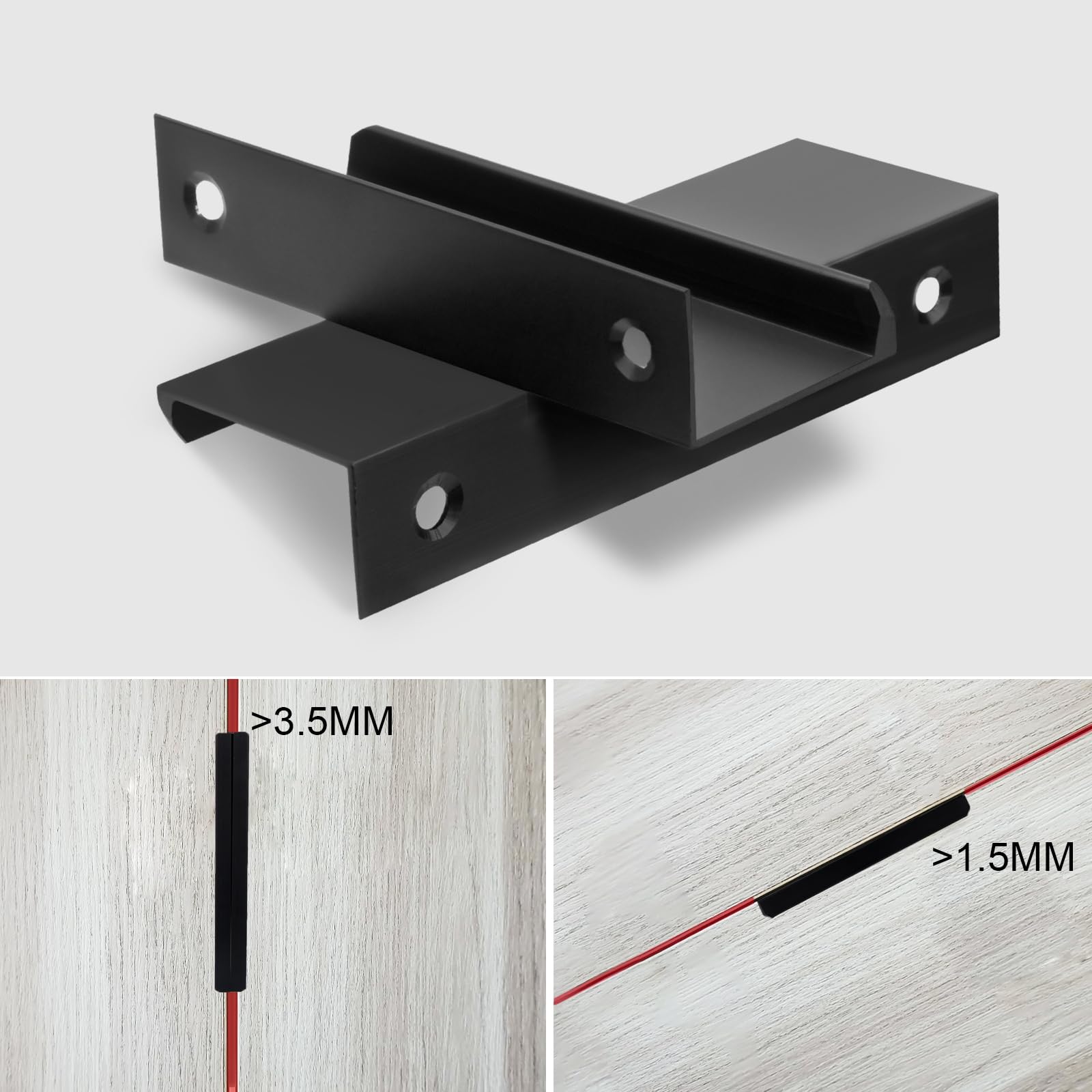 Maniglie per Mobili da Cucina Nero Maniglie Armadio Nascoste 80mm con Viti per Anta dell'Armadio Cassetti 8 Pezzi