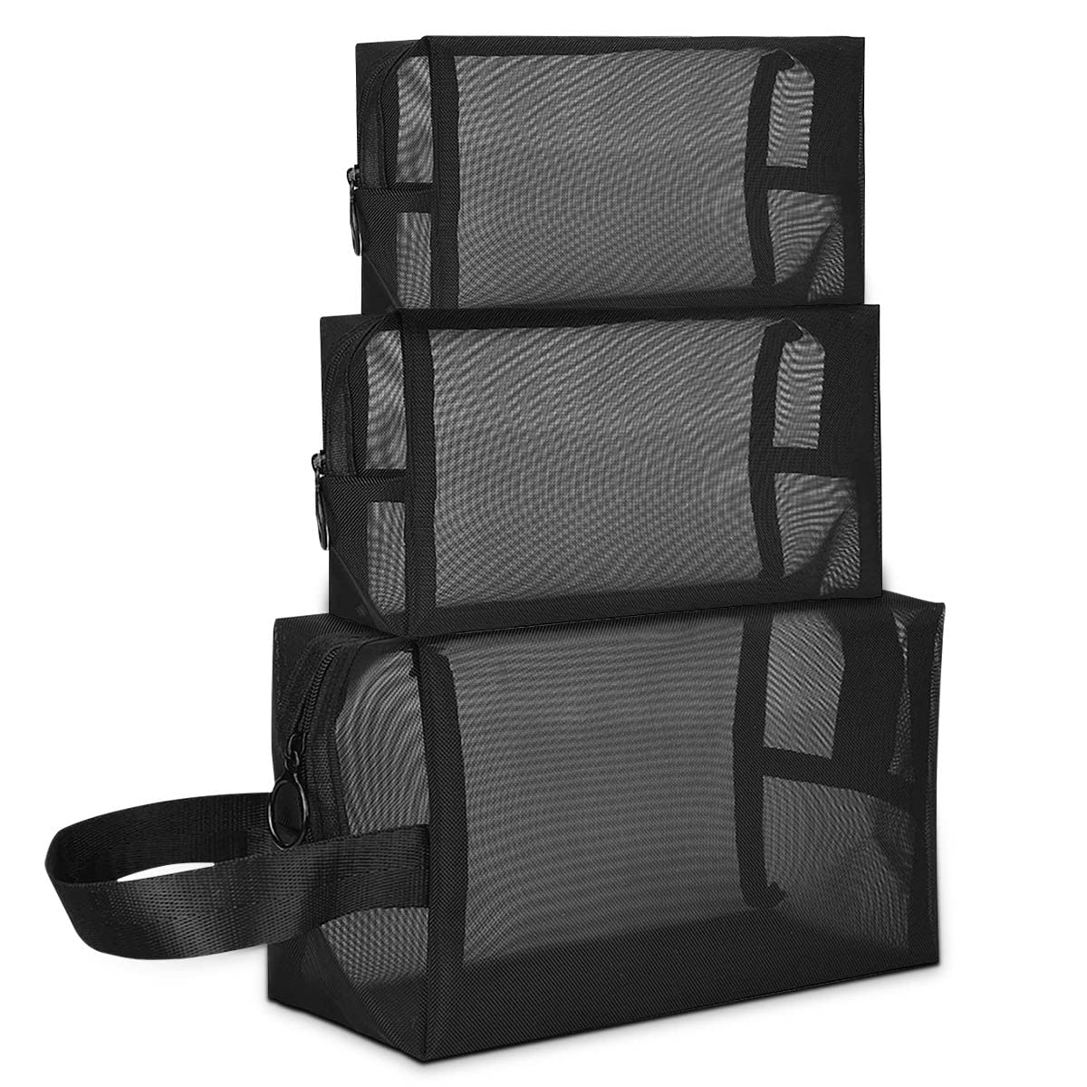CINGHIA Neceser Maquillaje Viaje,Neceser Viaje Avion,Neceser Transparente Viaje Avion,3 Piezas Bolso Transparente,Bolsa Maquillaje con Cremallera,Neceser Pequeño
