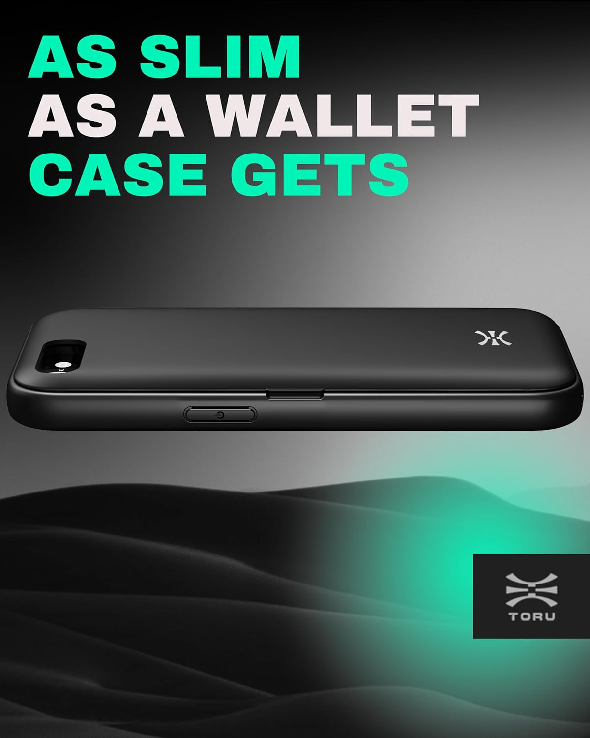 TORU CX Hybrid for iPhone SE (2022) / SE (2020) / iPhone 8 / iPhone 7 Wallet Case | Dual Layer Slim Protective Hard Cover with Hidden 2-Credit Card Slot Holder - Ocean Waves Pattern