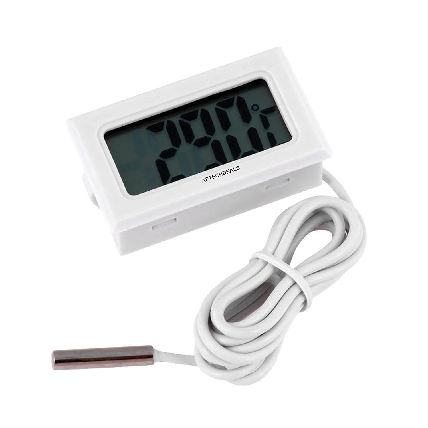 AptechDeals Mini LCD digital thermometer sensor wired for Room