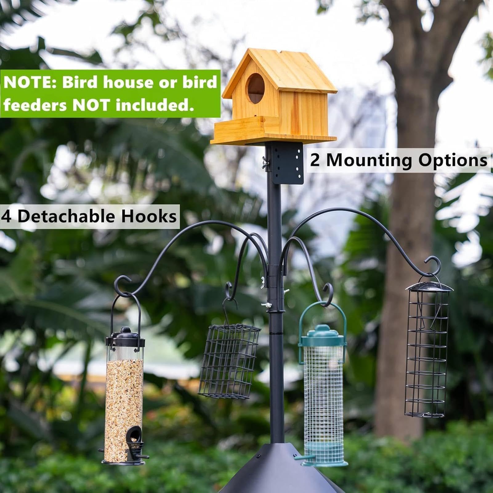 Poteaux à Mangeoire pour Oiseaux Support Robuste avec Crochets