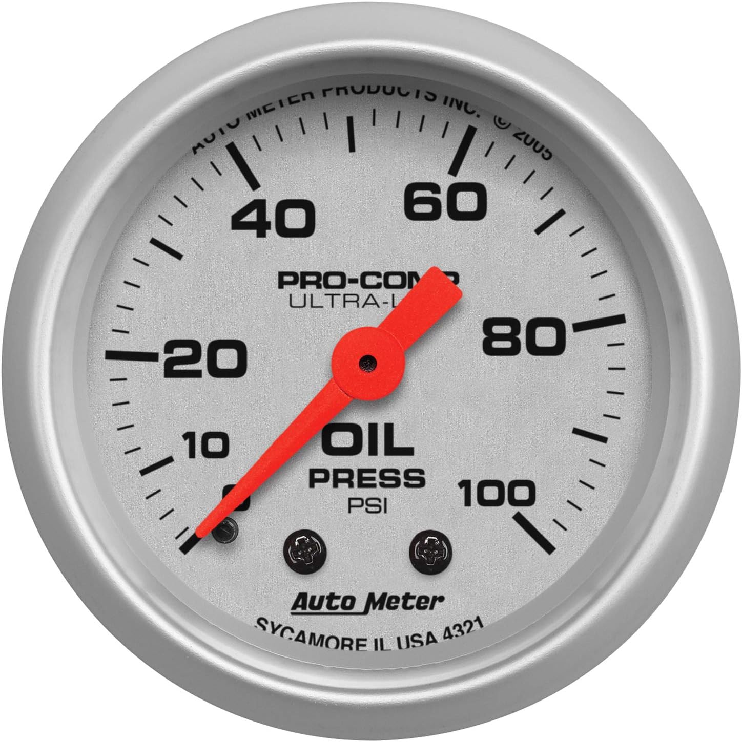 Auto Meter 4321 Ultra-Lite Mechanical Oil Pressure Gauge