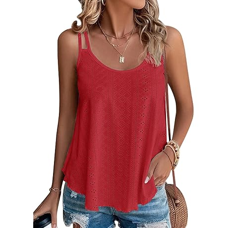 Embroidered Eyelet Women's Tank Top