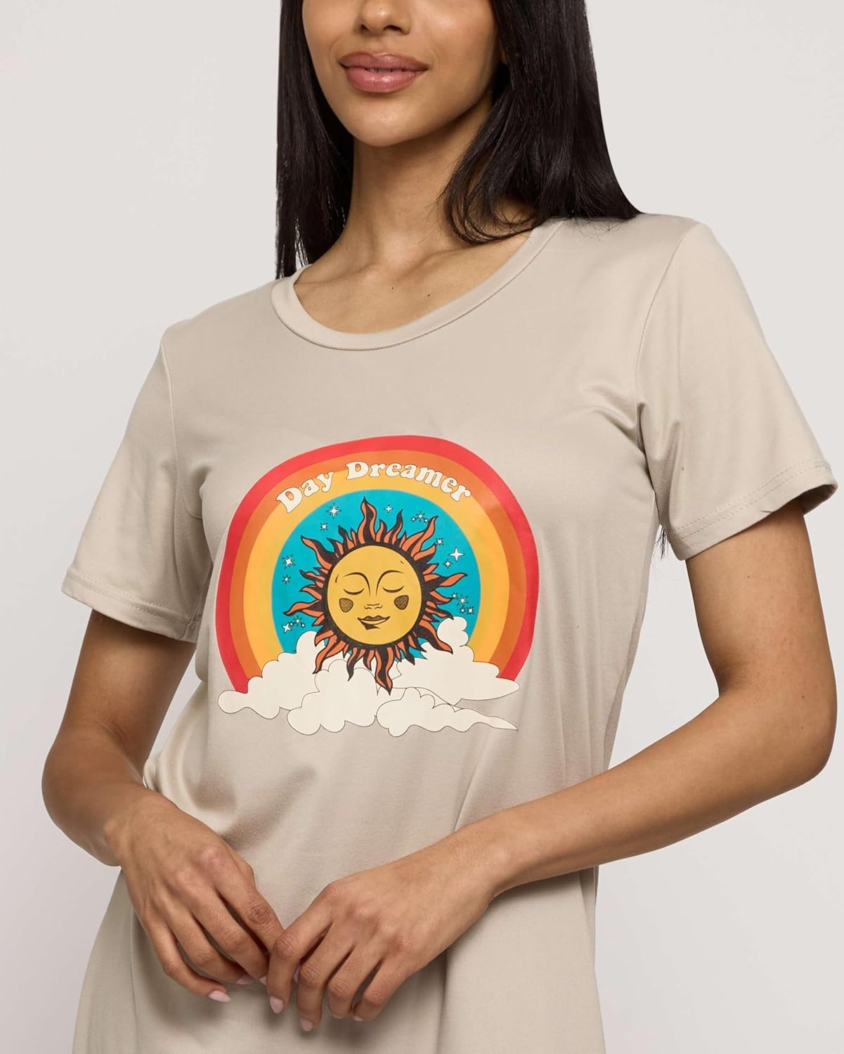 Real Essentials 3 Pack: Women's Short Sleeve Nightgown Dress – Nightshirt Pajama Sleep Shirt Sleepwear (Available in Plus) - Image 4