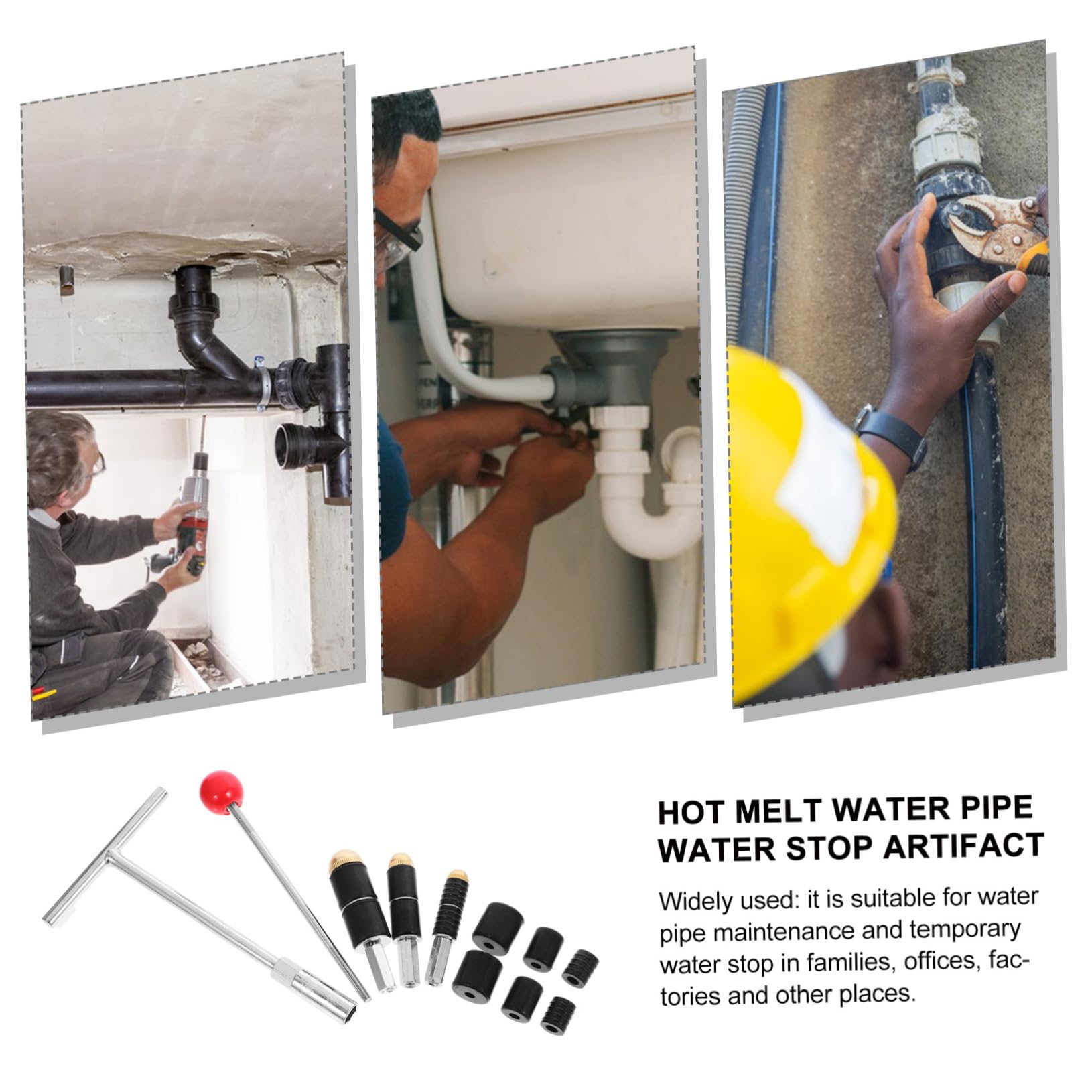 CIYODO 1 Set Water Blocking Tool Tools Water Hose Water Needle Water Stop Needles Water Pin and Wrench Hot Melt Water Stop Pin Pipeline Steel Hot Melt Tube