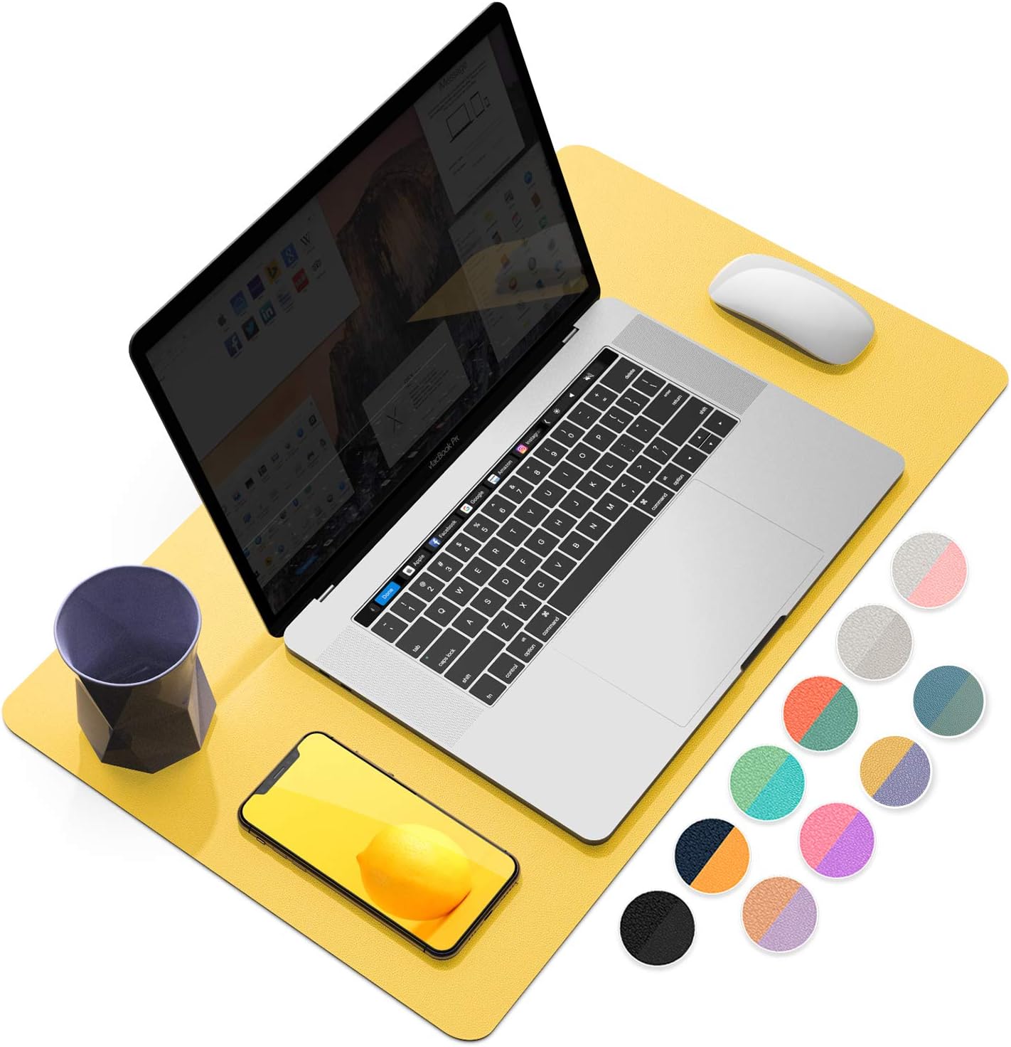 YSAGi Multifunctional Office Desk Pad, Ultra Thin Waterproof PU Leather