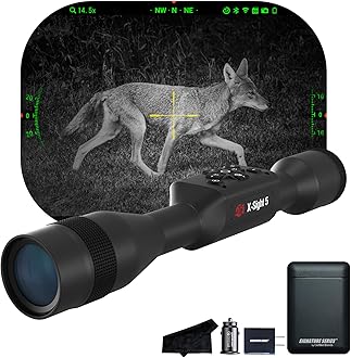 - ATN X-Sight 5 Ultra HD 4K+ Smart Day & Night Vision Scope with Built-in Ballistic Calculator | One Shot Zero, Recoil Activated Dual Stream Video, Slow Motion 240 FPS | Exclusive Signature Series Kit